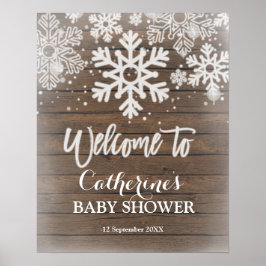 Welkomstteken wintersneeuwvlok Baby shower Poster