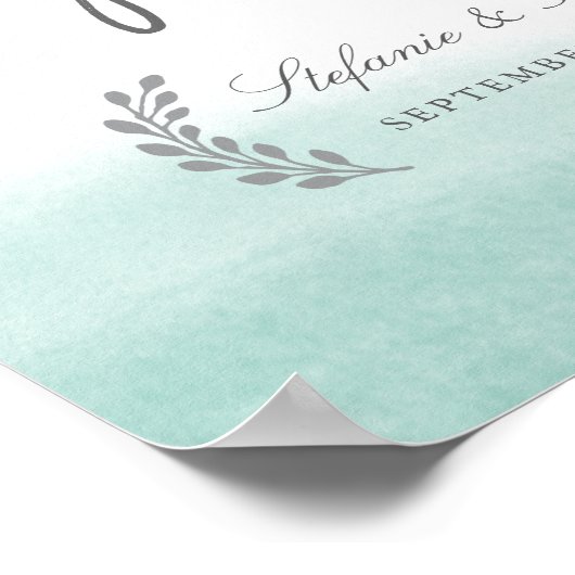 Welkomstteken zeeglazen bruiloft poster (Hoek)