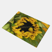 Welkomsttekst voor Gele Zonnebloem Deurmat (Schuin)