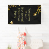 Welkomsttekst zwart goud met prettige kerstfeestda spandoek (Insitu)