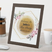 welkomsttheekparty reclamebord met voetstuk (Insitu)