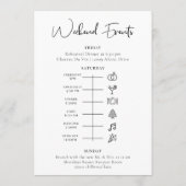 Welkomsttijdlijn voor bruiloft programmakaart (Achterkant)