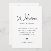 Welkomsttijdlijn voor bruiloft programmakaart (Voorkant / Achterkant)