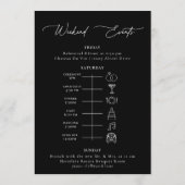 Welkomsttijdlijn voor bruiloft programmakaart (Achterkant)