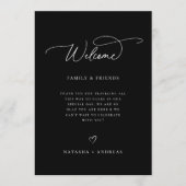 Welkomsttijdlijn voor bruiloft programmakaart (Voorkant)