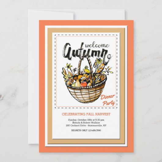 Welkomstuitnodiging herfst kaart (Voorkant)