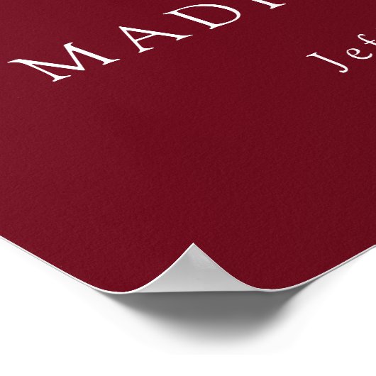 Welkomstvak van het moderne script Burgundy Poster (Hoek)