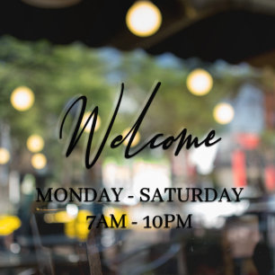 Welkomstvenster van modern winkelvenster raamsticker