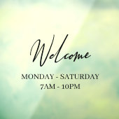 Welkomstvenster van modern winkelvenster raamsticker (Vel 3)