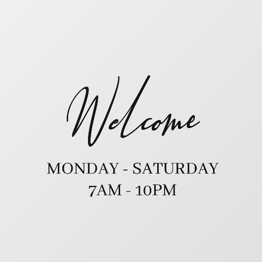 Welkomstvenster van modern winkelvenster raamsticker (Vel)