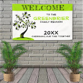 Welkomstversie van aangepaste serie Groene Floral Spandoek