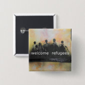 Welkomstvluchtelingenkamp Ronde Button 5,7 Cm (Voorkant /achterkant)