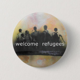 Welkomstvluchtelingenkamp Ronde Button 5,7 Cm