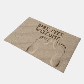 welkomstvoetafdruk in zand deurmat (Schuin)