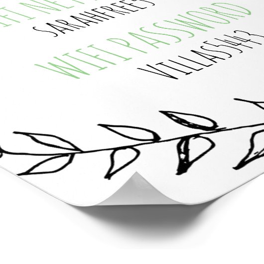  Welkomstwachtwoord WiFi Poster (Hoek)