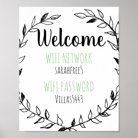  Welkomstwachtwoord WiFi Poster (Voorkant)