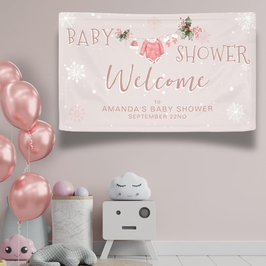 Welkomstwinter Het is koud buiten Baby shower Spandoek