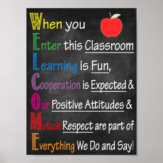 Welkomstwoord afdrukbaar Poster (Voorkant)