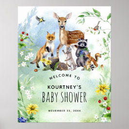 Welkomstwoord Baby shower bossen Poster