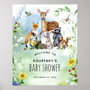 Welkomstwoord Baby shower bossen Poster