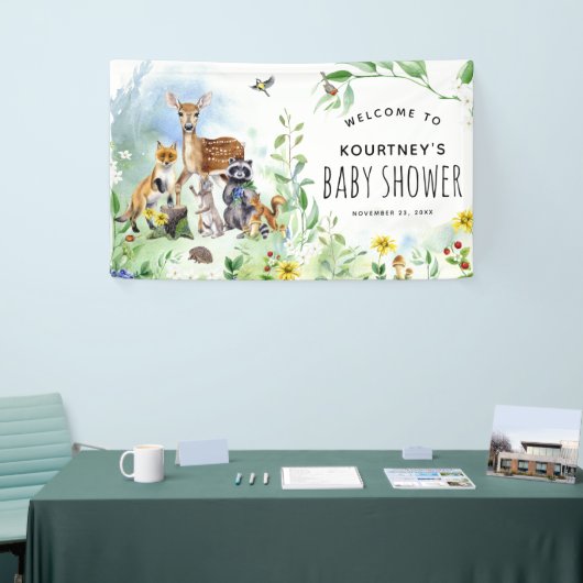 Welkomstwoord Baby shower bossen Spandoek (Beurs)