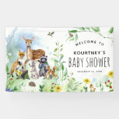 Welkomstwoord Baby shower bossen Spandoek (Horizontaal)