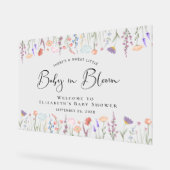 Welkomstwoord Baby shower Wildbloem Acryl Bord (Hoek)