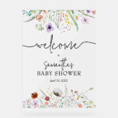 Welkomstwoord Baby shower Wildbloem Acryl Bord (Voorkant)