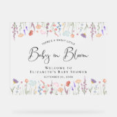 Welkomstwoord Baby shower Wildbloem Acryl Bord (Voorkant)