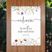 Welkomstwoord Baby shower Wildbloem Poster