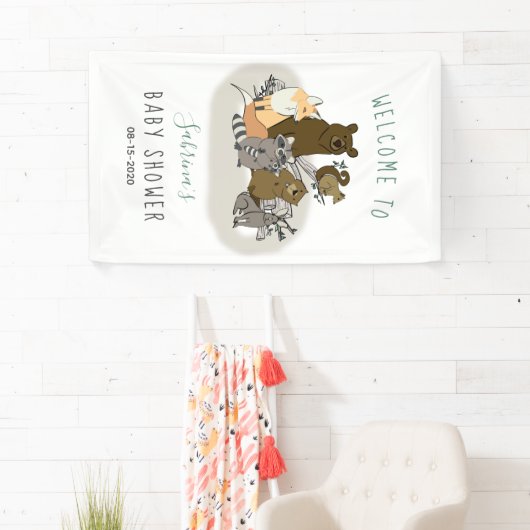 Welkomstwoord bos Baby shower Spandoek (Insitu)