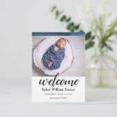 Welkomstwoord Briefkaart van de Aankondiging van d (Staand voorkant)