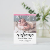 Welkomstwoord Briefkaart Waterverf geboorte (Staand voorkant)