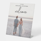 Welkomstwoord bruiloft reclamebord met voetstuk (Voorkant)