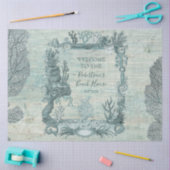 Welkomstwoord Coral Blue Wood Ontkoppeling Tiss Tissuepapier (Craft)