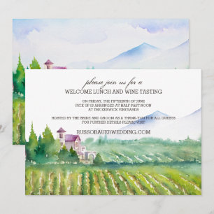 Welkomstwoord en wijntechniek uitnodigen kaart