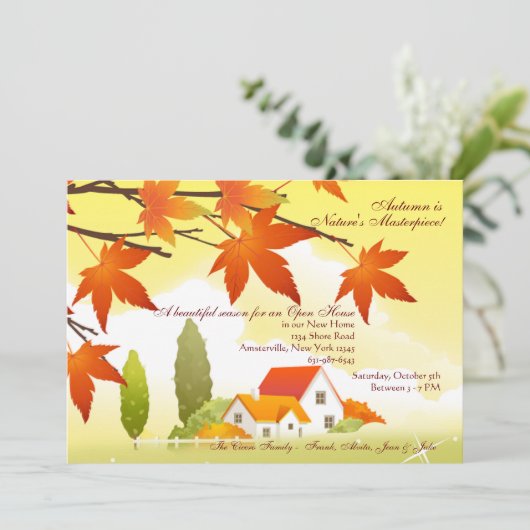 Welkomstwoord Herfst Open House Uitnodiging (Staand voorkant)