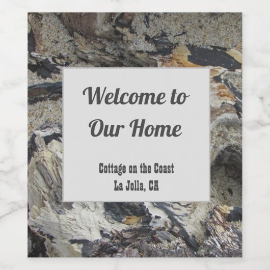 Welkomstwoord in House Guest Beach Vacting Driftwo Wijn Etiket (Enkel label)