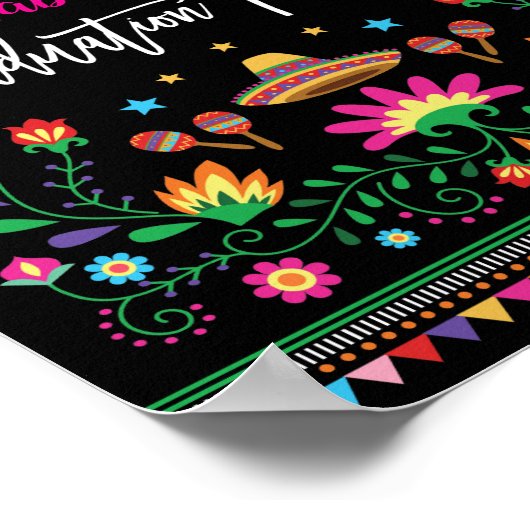 Welkomstwoord Mexican Fiesta Graduation Party Post Poster (Hoek)