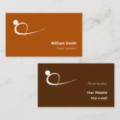 Welkomstwoord Oranje moderne bewegingspersoon Logo Visitekaartje (Voorkant / Achterkant)