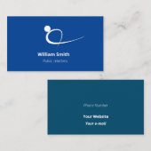 Welkomstwoord over blauwe moderne bewegingspersoon visitekaartje (Voorkant / Achterkant)