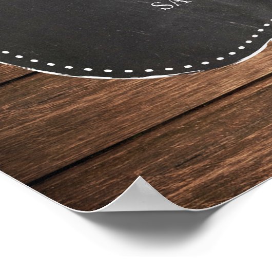 Welkomstwoord Poster Blue Check Wedding Wood Poste (Hoek)