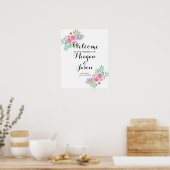 Welkomstwoord Poster Weddenschap Floral Waterverf (Keuken)