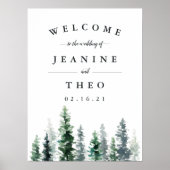 Welkomstwoord Timber Grove Wedding Poster (Voorkant)
