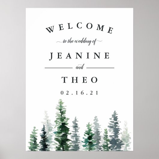Welkomstwoord Timber Grove Wedding Poster (Voorkant)