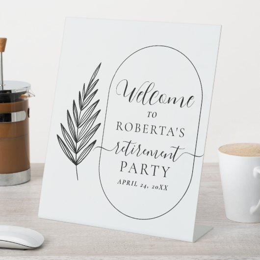 Welkomstwoord van de moderne minimumpensioenpartij reclamebord met voetstuk (Insitu)