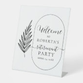 Welkomstwoord van de moderne minimumpensioenpartij reclamebord met voetstuk (Voorkant)