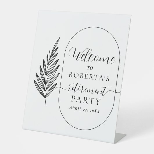 Welkomstwoord van de moderne minimumpensioenpartij reclamebord met voetstuk (Voorkant)