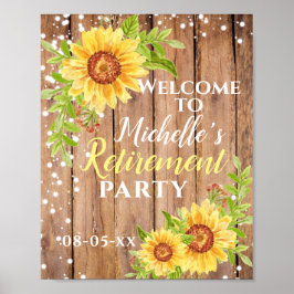 Welkomstwoord van de Rustic Floral Sunflower Party Poster