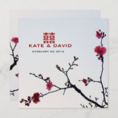 Welkomstwoord van lente en oosterse Sakura Kaart (Voorkant / Achterkant)